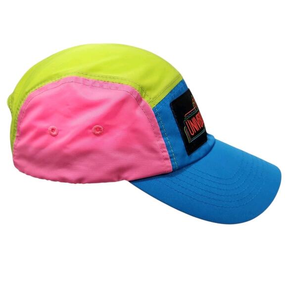 DISNEY UNIVERSAL STUDIOS RETRO NEON COLORBLOCK SNAPBACK HAT CAP VACATION - Picture 2 of 7